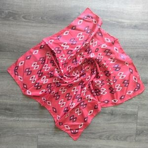 Hudson's Vintage 100% Silk Made in Italy Red Floral Square Scarf 26" x 26"